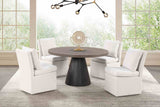 Broager Rustic Oak/Dark Walnut 5 Pc Dining Table Set (White Caster Chairs) from Furniture of America - Luna Furniture