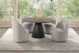 Broager Rustic Oak/Dark Walnut 5 Pc Dining Table Set (Light Gray Swivel Chairs) from Furniture of America - Luna Furniture