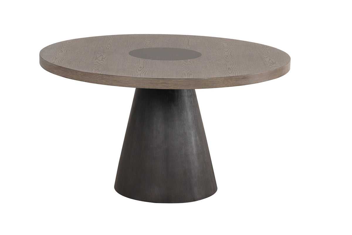 Broager Rustic Oak/Dark Walnut 5 Pc Dining Table Set (Light Gray Swivel Chairs) from Furniture of America - Luna Furniture