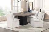 Broager Rustic Oak/Dark Walnut 5 Pc Dining Table Set (White Caster Chairs) from Furniture of America - Luna Furniture