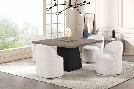 Broager Dark Walnut/White 5-Piece Dining Room Set from Furniture of America - Luna Furniture