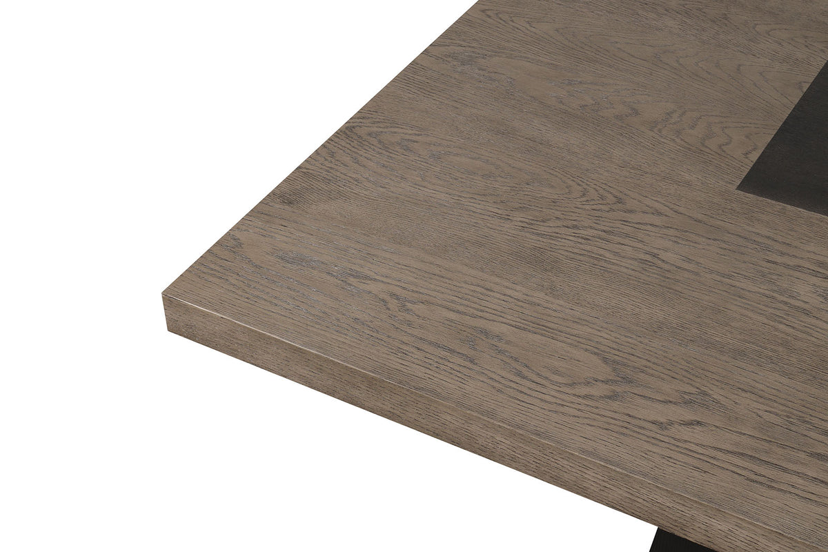 Broager Rustic Oak/Dark Walnut 5 Pc Dining Table Set (White Caster Chairs) from Furniture of America - Luna Furniture