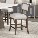 Grasten Dark Walnut/Light Gray Counter Ht. Stool from Furniture of America - Luna Furniture