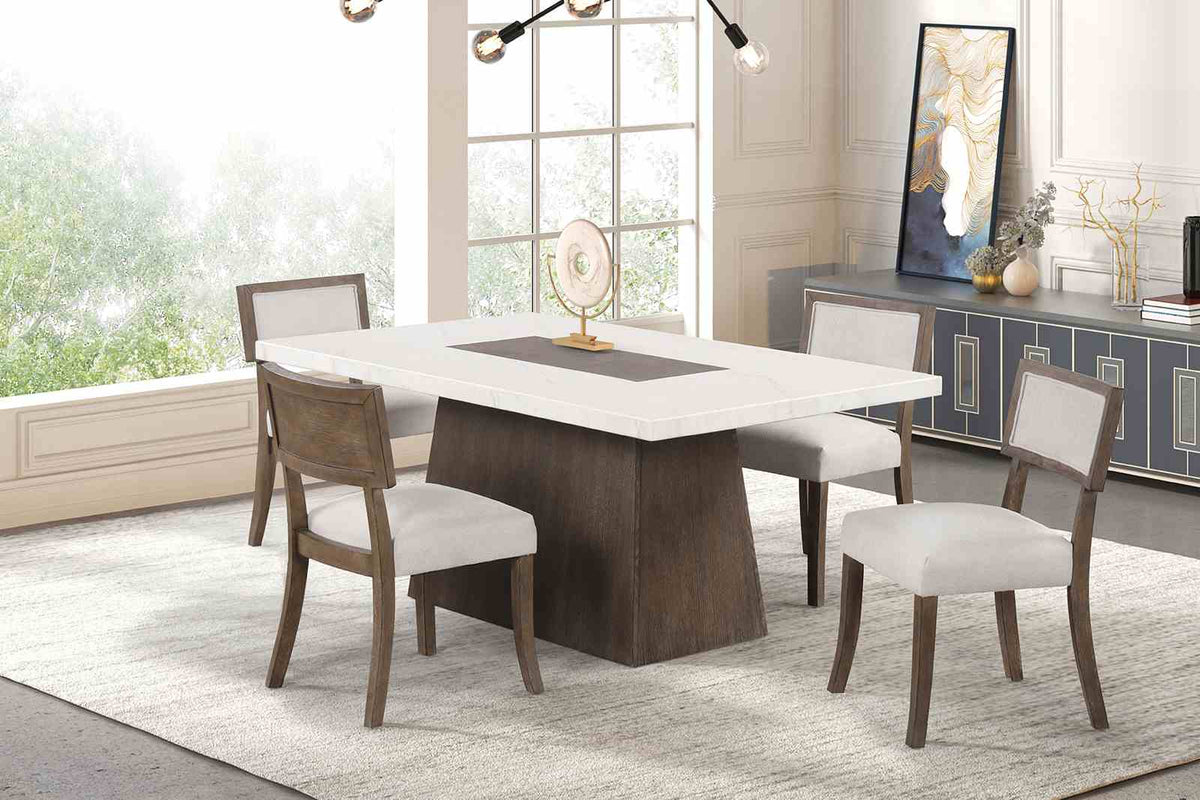 Grasten Dark Walnut 5 Pc Dining Table Set from Furniture of America - Luna Furniture