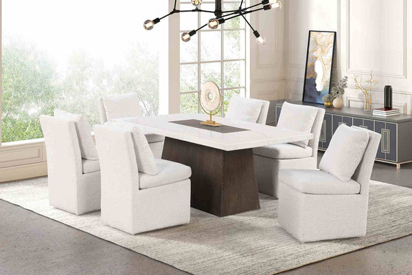 Grasten Dark Walnut/White 7-Piece Dining Room Set