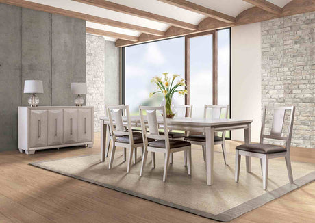 Hinwitz White Oak 7-Piece Dining Room Set from Furniture of America - Luna Furniture