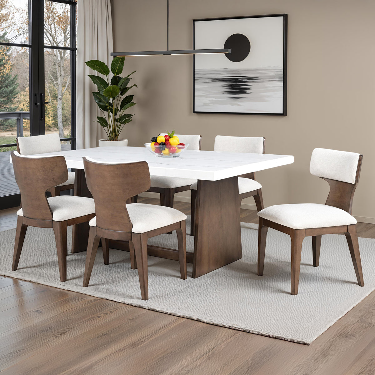 Caerwys Brown 7 Pc Dining Table Set from Furniture of America - Luna Furniture