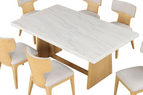 Caerwys Natural/White Dining Table from Furniture of America - Luna Furniture