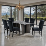 Selsey Black 7-Piece Dining Room Set from Furniture of America - Luna Furniture