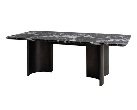 Selsey Black Stone Top Dining Table from Furniture of America - Luna Furniture