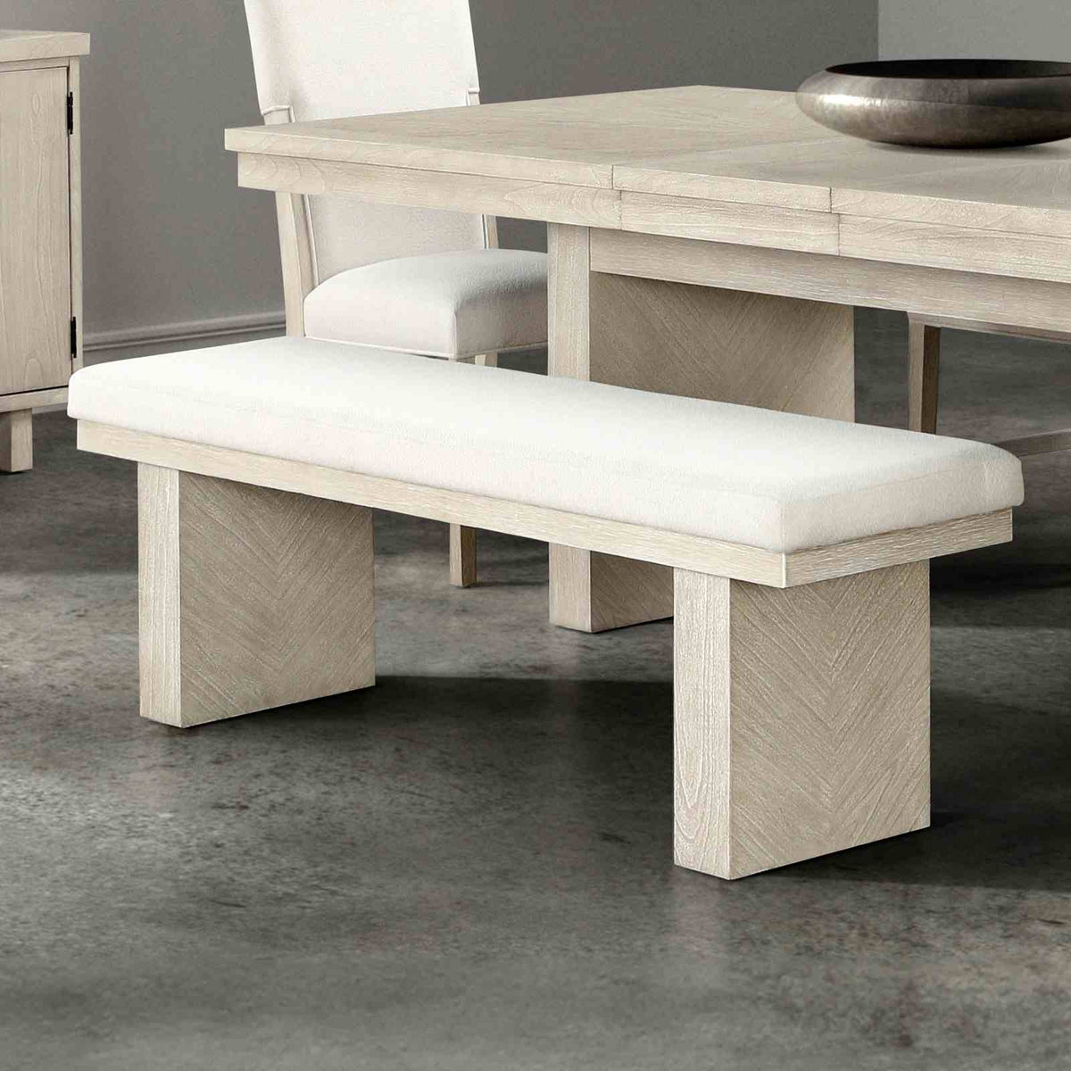 Hagerman Natural 6-Piece Dining Room Set with Bench from Furniture of America - Luna Furniture