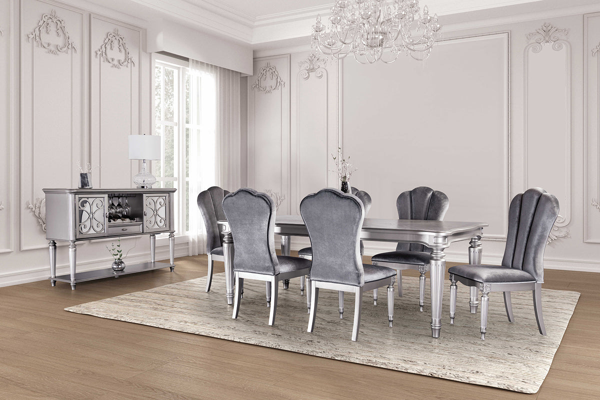 Melodi Parc Silver 7 Pc Dining Table Set from Furniture of America - Luna Furniture