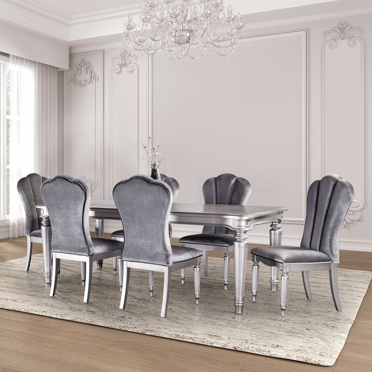 Melodi Parc Silver Dining Table from Furniture of America - Luna Furniture