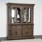 Seven Oaks Weathered Oak Hutch & Buffet from Furniture of America - Luna Furniture