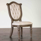 Seven Weathered Oak/Beige Traditional Dining Room Set from Furniture of America - Luna Furniture
