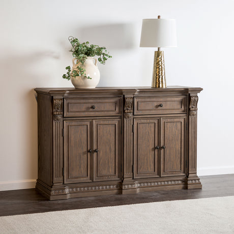 Seven Oaks Weathered Oak Side Board from Furniture of America - Luna Furniture