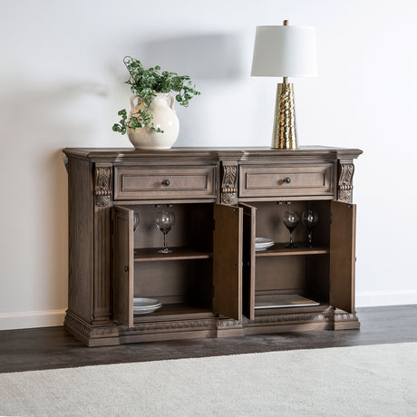 Seven Oaks Weathered Oak Side Board from Furniture of America - Luna Furniture