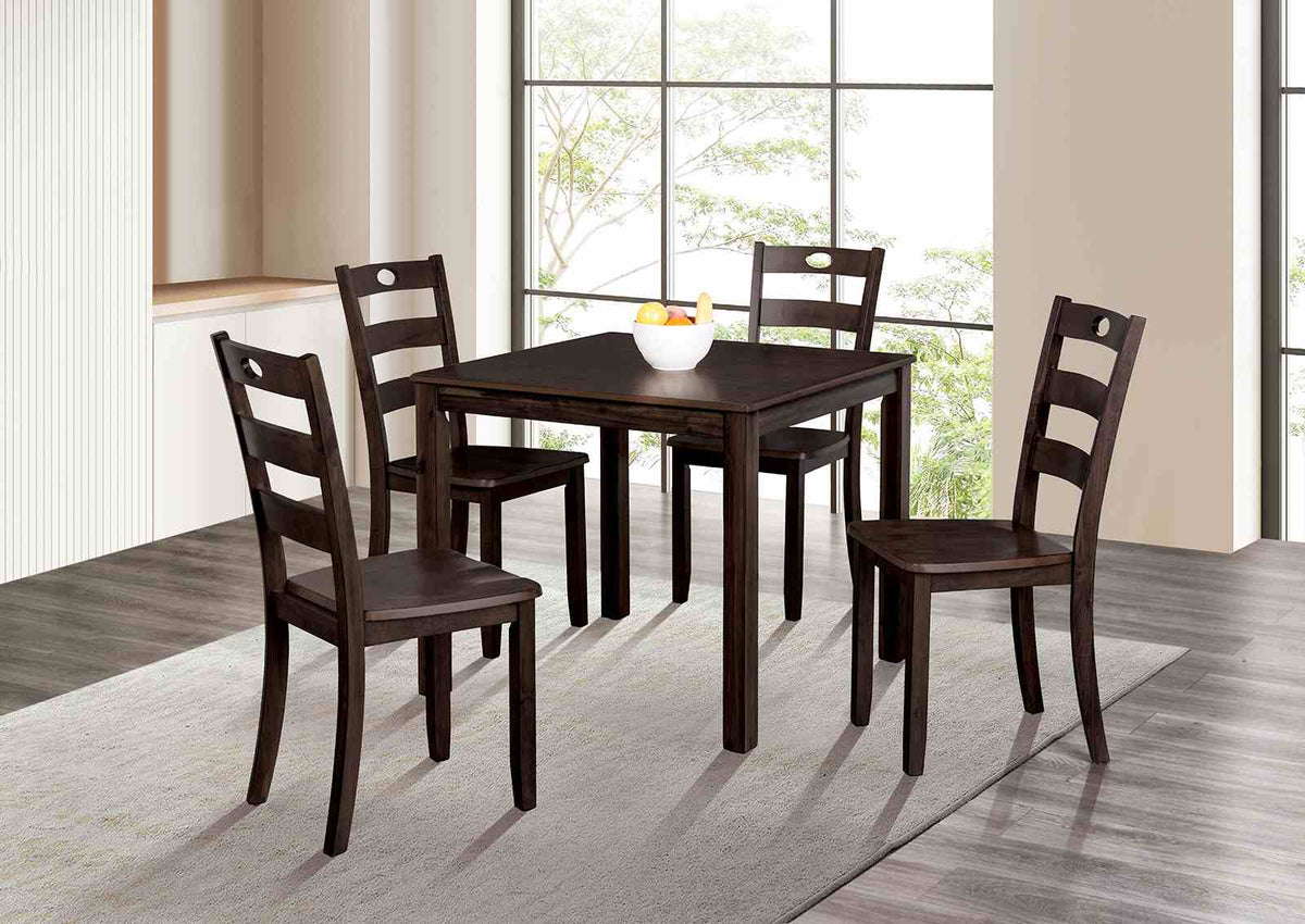 Lubbock Expresso 5-Piece Dining Room Set from Furniture of America - Luna Furniture