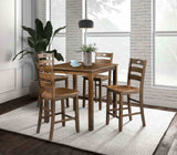Lubbock Walnut 5-Piece Dining Room Set from Furniture of America - Luna Furniture