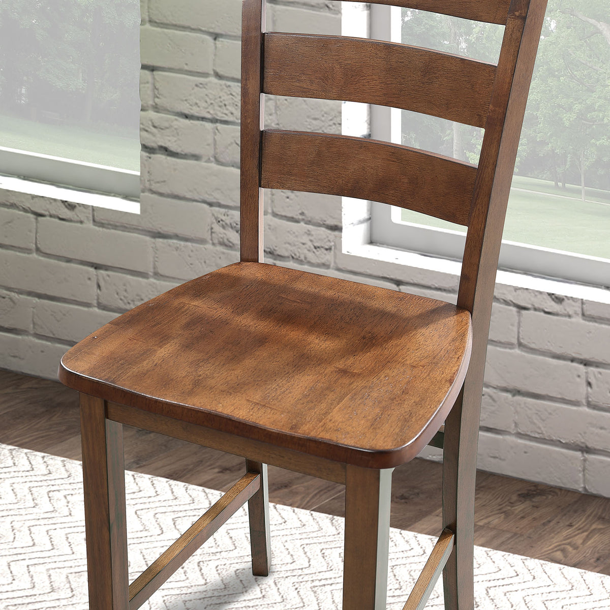 Lubbock Walnut 5-Piece Counter Hight Set from Furniture of America - Luna Furniture