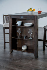 Lescles Dark Cherry/Gray 3 Pc Counter Ht Set (1 Table + 2 Chairs) from Furniture of America - Luna Furniture