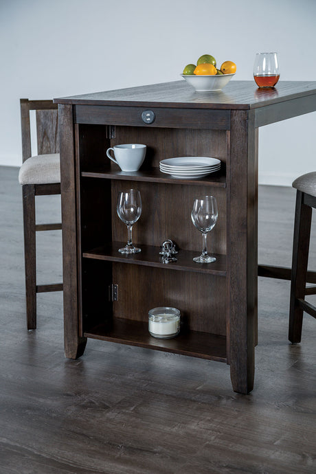 Lescles Dark Cherry/Gray 3 Pc Counter Ht Set (1 Table + 2 Chairs) from Furniture of America - Luna Furniture