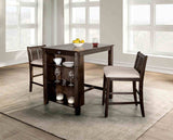 Lescles Dark Cherry/Gray 3 Pc Counter Ht Set (1 Table + 2 Chairs) from Furniture of America - Luna Furniture