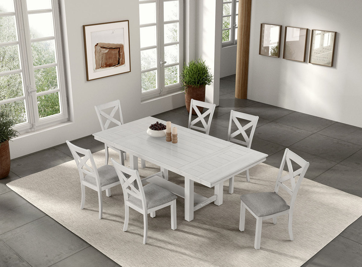 Ferrone Rustic White Oak 7-Piece Dining Room Set from Furniture of America - Luna Furniture