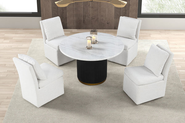 Varde Black/White 5-Piece Dining Room Set