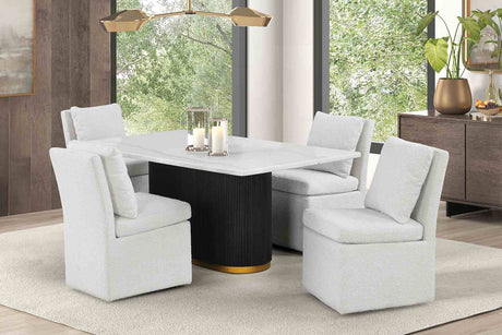Morges Black/White 5 Pc Dining Table Set from Furniture of America - Luna Furniture