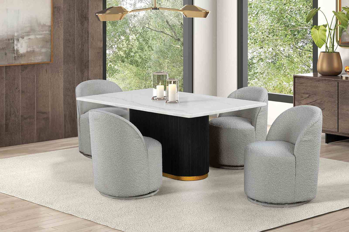 Morges Black/White 5 Pc Dining Table Set from Furniture of America - Luna Furniture