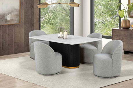 Morges Black/White 5 Pc Dining Table Set from Furniture of America - Luna Furniture