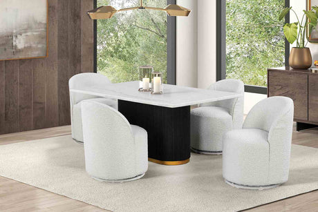 Morges Black/White 5 Pc Dining Table Set from Furniture of America - Luna Furniture