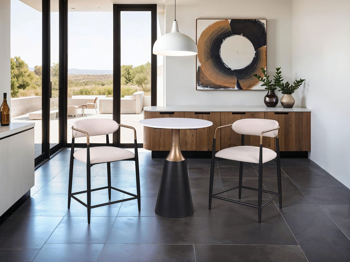 Streatham Black/White/Gold 3 Pc Counter Ht Table Set from Furniture of America - Luna Furniture