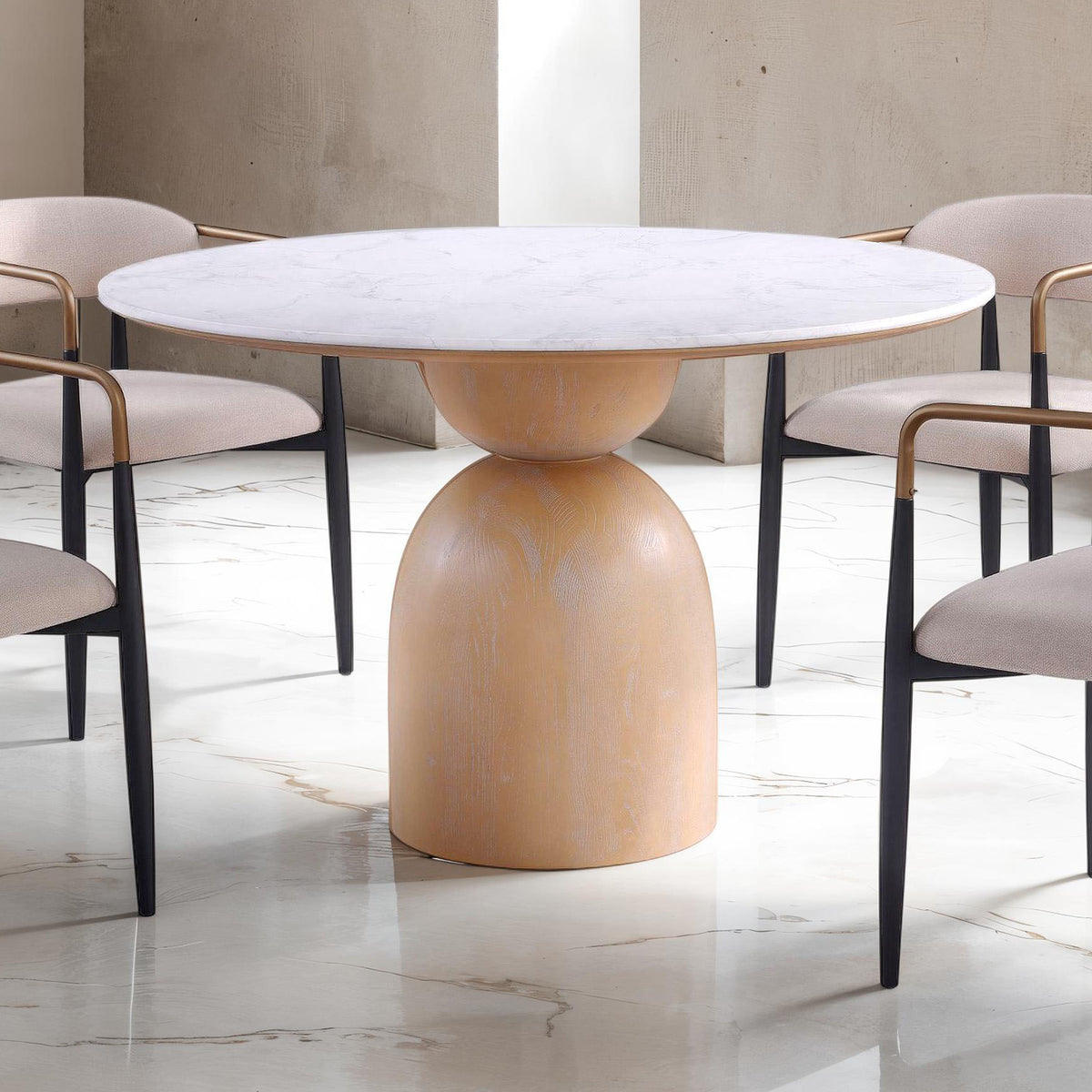 Neasden Natural/Black/White 5 Pc Dining Table Set from Furniture of America - Luna Furniture