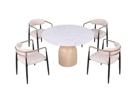 Neasden Natural/Black/White Dining Table from Furniture of America - Luna Furniture