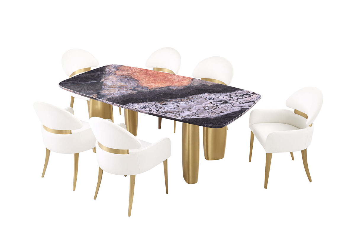 Northolt Black/Gray/Matte Gold Dining Table from Furniture of America - Luna Furniture