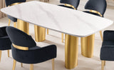 Northall White/Gold Dining Table from Furniture of America - Luna Furniture