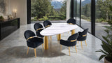 Northam White/Matte Gold 7 Pc. Dining Table Set W/ Black Chair from Furniture of America - Luna Furniture