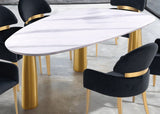 Northam White/Matte Gold 7 Pc. Dining Table Set W/ Black Chair from Furniture of America - Luna Furniture