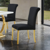 Holbaek Gold/Black 7-Piece 80" Dining Room Set from Furniture of America - Luna Furniture
