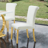 Holstebro Gold/White 5 Pc 60" Dining Table Set from Furniture of America - Luna Furniture