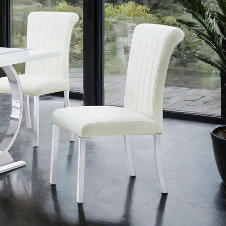 Holbaek Silver/White 7-Piece 80" Dining Room Set from Furniture of America - Luna Furniture