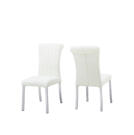 Holbaek Silver/White 7-Piece 80" Dining Room Set from Furniture of America - Luna Furniture