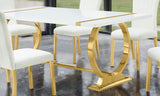 Holbaek Gold/White 7-Piece 80" Dining Room Set from Furniture of America - Luna Furniture