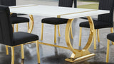 Holbaek Gold/Black 5 Pc 80" Dining Table Set from Furniture of America - Luna Furniture