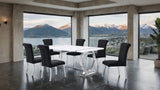 Holbaek Silver/Black 7 Pc 80" Dining Table Set from Furniture of America - Luna Furniture