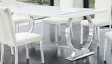 Holbaek Silver/White 5 Pc 80" Dining Table Set from Furniture of America - Luna Furniture