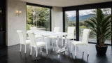 Holbaek Silver/White 7 Pc 80" Dining Table Set from Furniture of America - Luna Furniture
