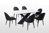 Lenvik Black/White Contemporary Dining Room Set from Furniture of America - Luna Furniture